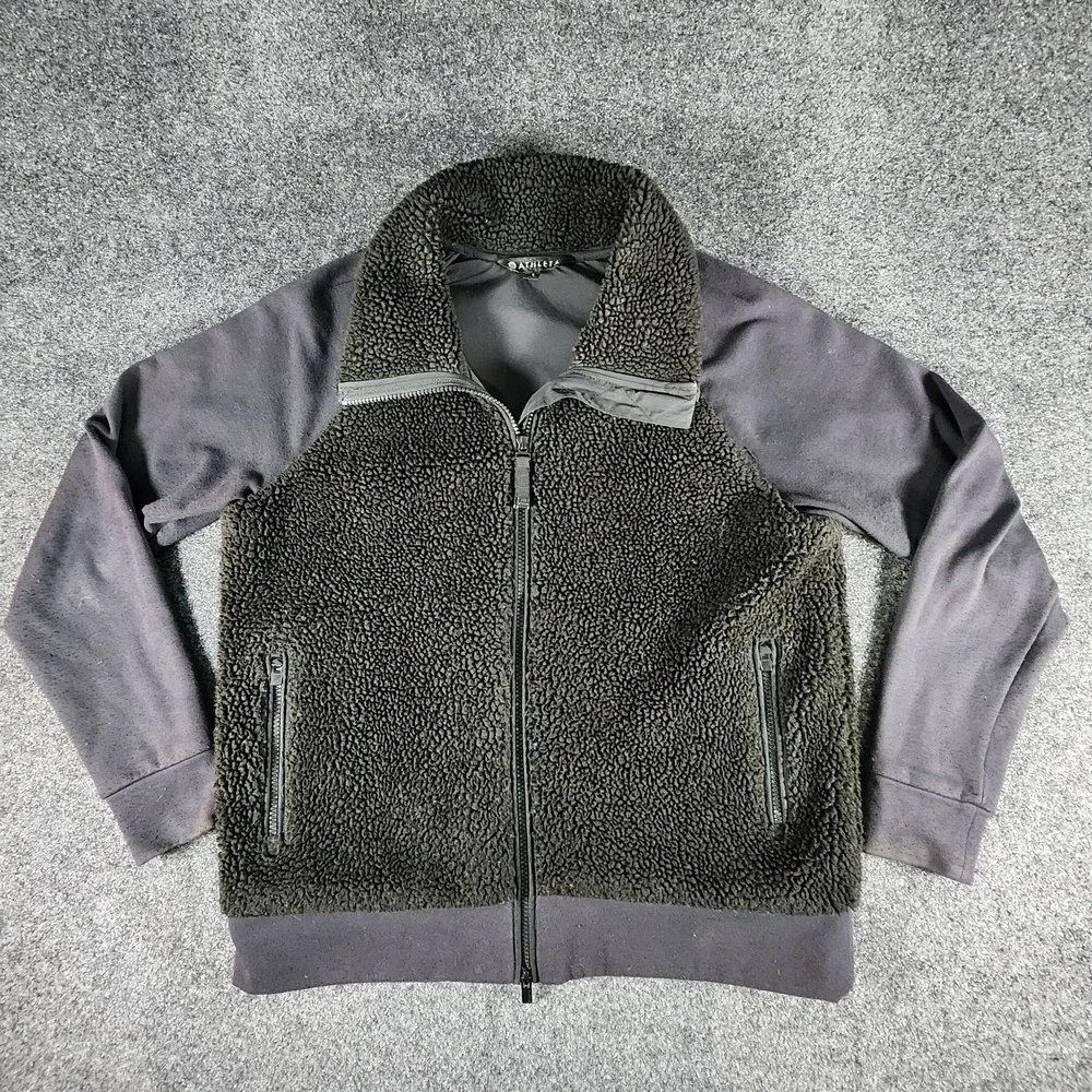 Athleta Range Black Sherpa Fleece Jacket‎ Full Zip Women's Size Small